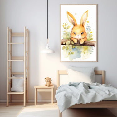 Bunny Rabbit Watercolor Painting